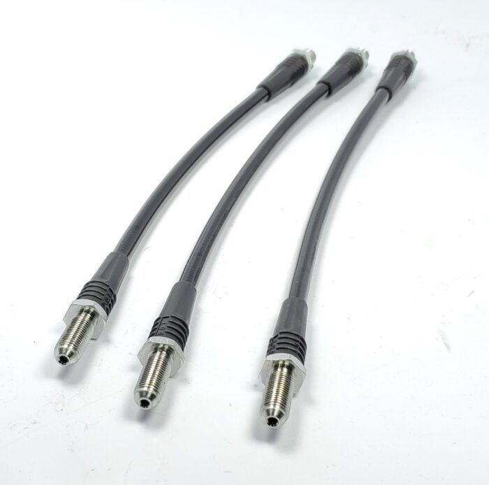 1975 Norton Mk3 Commando Brake Hose Kit - Black Coated Braided Stainless Steel - USA