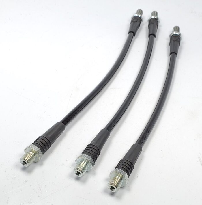 1975 Norton Mk3 Commando Brake Hose Kit - Black Coated Braided Stainless Steel - USA - Image 2