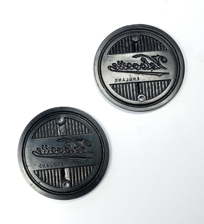 Velocette Round Badge Set - Sold in Pair - Black / Silver / Gold - Image 3