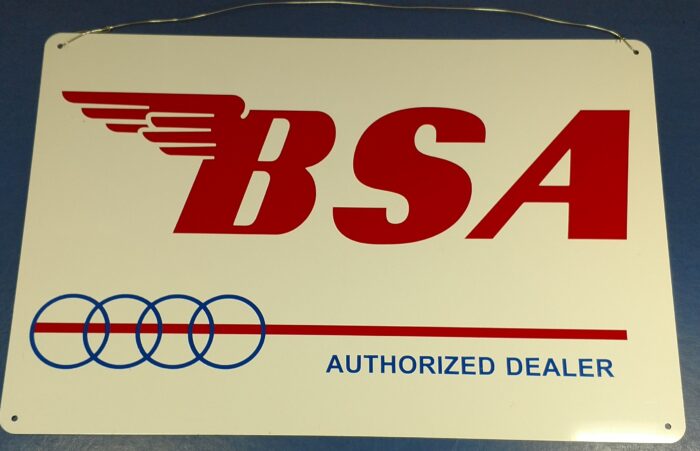 BSA Logo Sign - "Authorized Dealer"- 18" x 12"