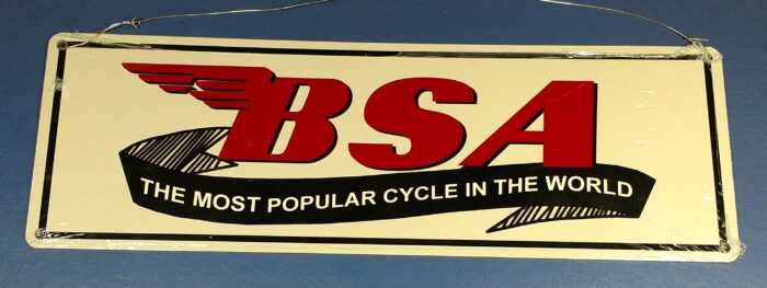 BSA Logo Sign - "The Most Popular Cycle in the World" - 18" x 6"