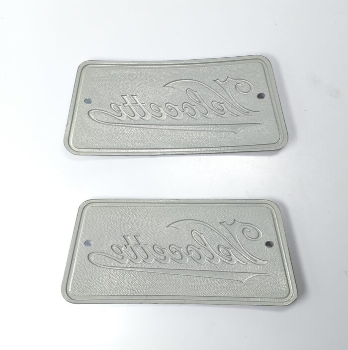 Velocette Tank Badge Set - Oblong - Silver and Gold - UK - Sold as Pair - Image 3