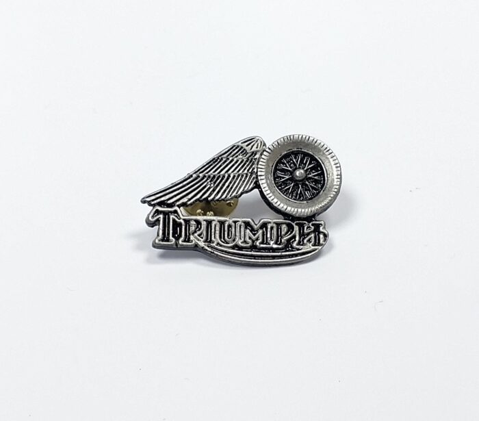 Triumph Logo Pin with Winged Wheel - Pewter - USA