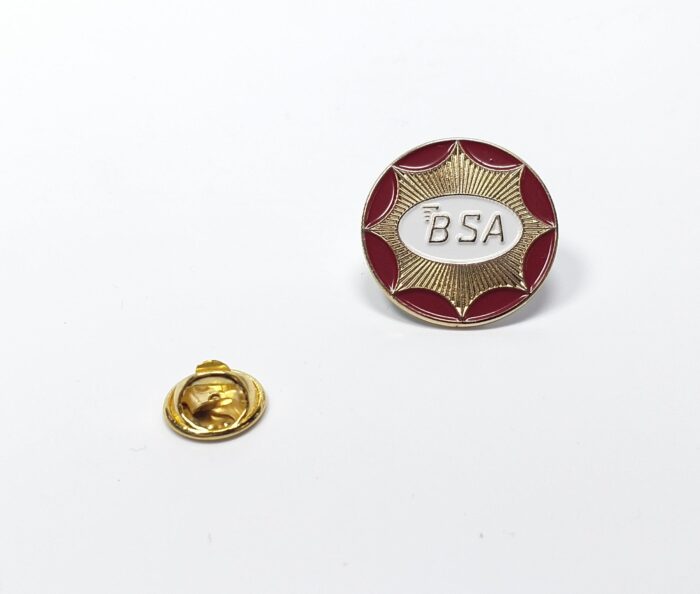 BSA Gold Star Logo Pin - Gold / Red