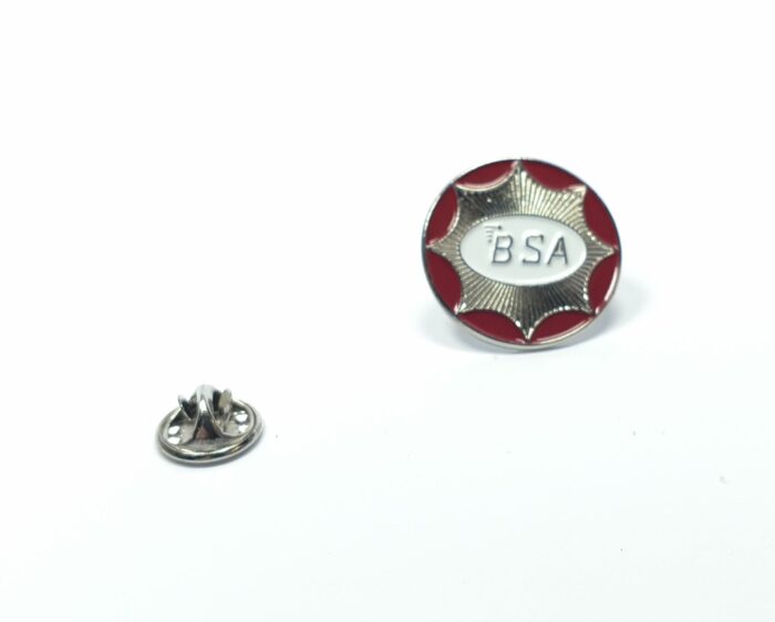 BSA Gold Star Logo Pin - Silver / Red