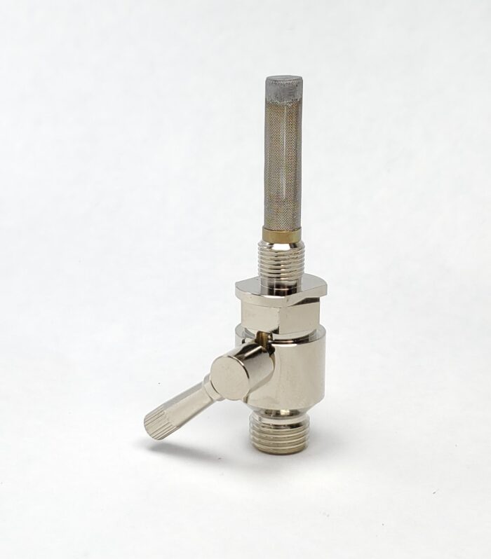 Petcock - 1/8" x 1/4" - Round Lever - Nickel