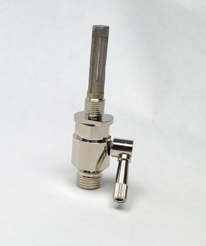 Petcock - 1/8" x 1/4" - Round Lever - Nickel - Image 2