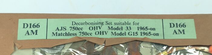 Top End Gasket Set - AJS 750cc Model 33 - 1965-on - Matchless 750cc Model G15 - 1965-on - UK Made - Image 2
