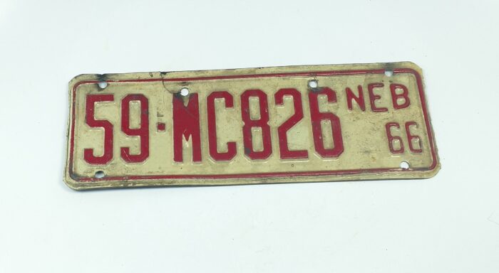 1966 Nebraska Vintage License Plate