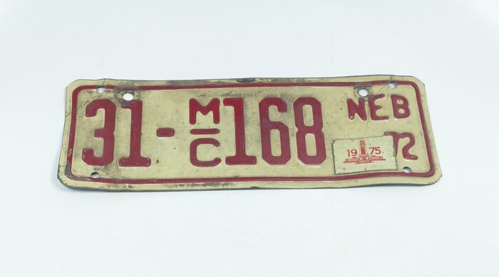 1975 Nebraska Vintage License Plate