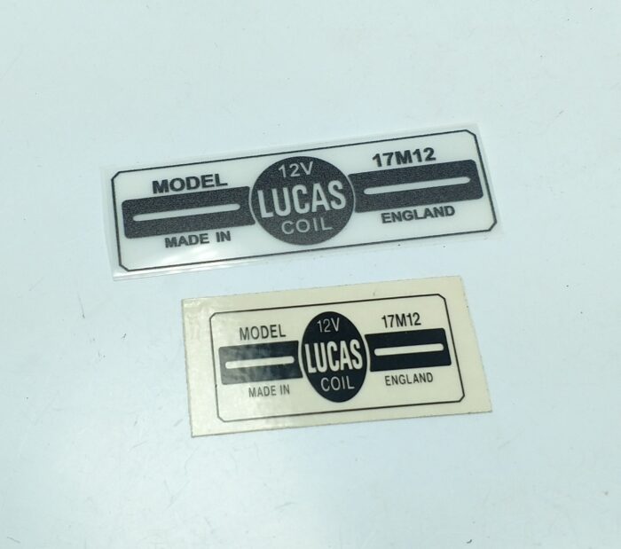 Triumph Lucas 12V Coils Decal - NOT STRETCHED OUT - SEE SIDE-BY-SIDE PHOTOS - Image 3