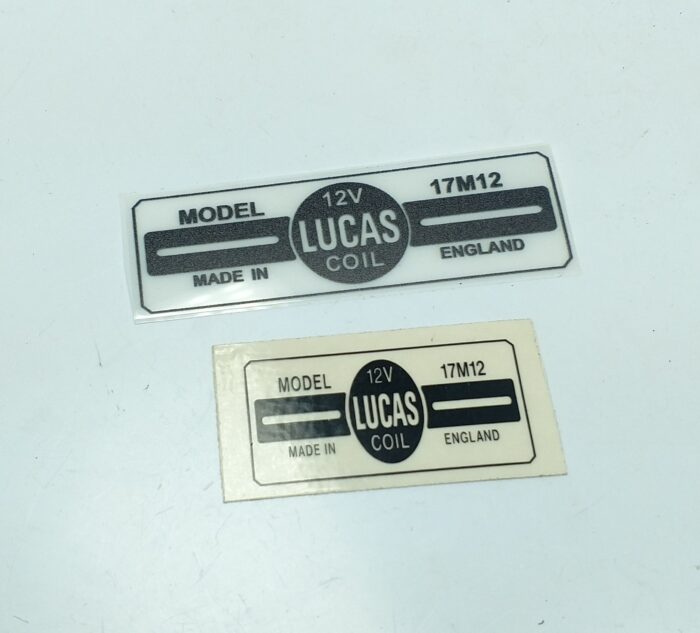 Triumph Lucas 12V Coils Decal - NOT STRETCHED OUT - SEE SIDE-BY-SIDE PHOTOS - Image 4