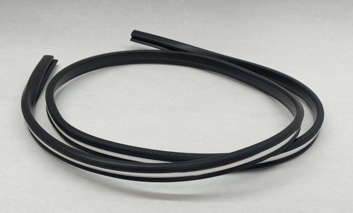 Norton / Triumph Seat Trim - Black with Chrome Band - Image 2