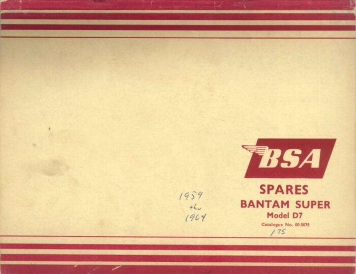 1959-64 BSA Bantam Super D7 - 00-5079 - Printed