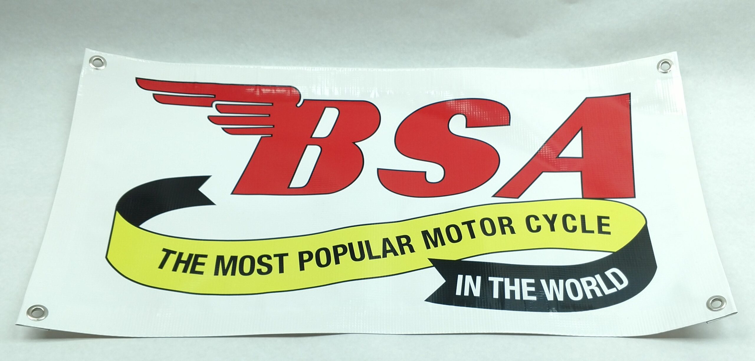 BSA The Most Popular Motorcycle in the World Banner 28 x 14