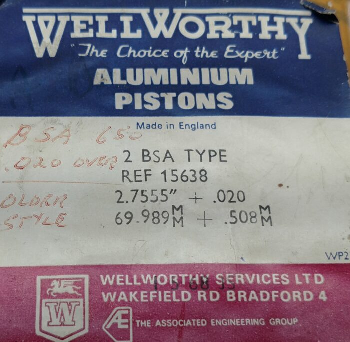 15638 +.020" - NOS - BSA Pre Unit - A10 - 650cc - Image 3