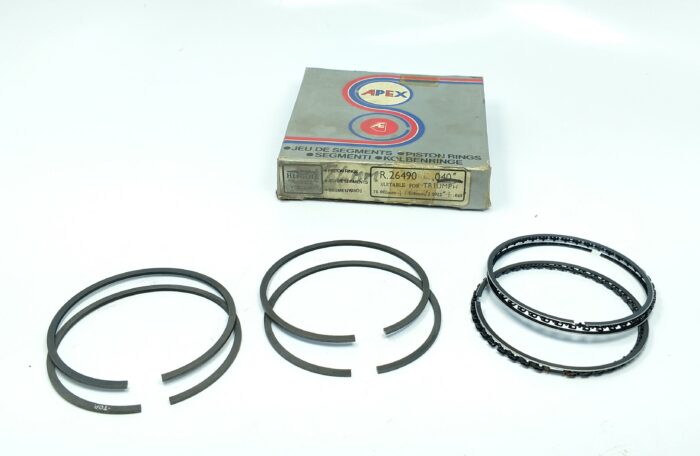 Piston Ring Set - +.040" - Triumph T140 - 750cc Twin - NOS - APEX - Hepolite - Image 3