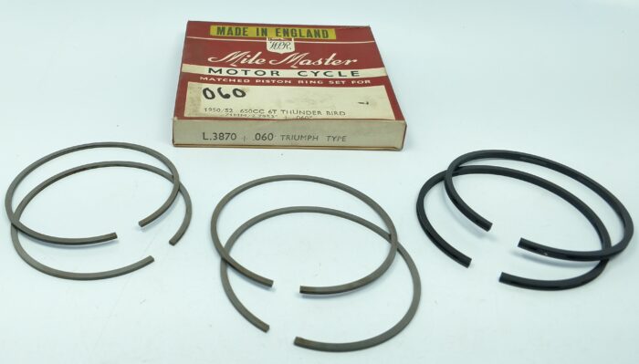 Triumph 650cc Piston Ring Set - +.060" - England - WPR Mile Master