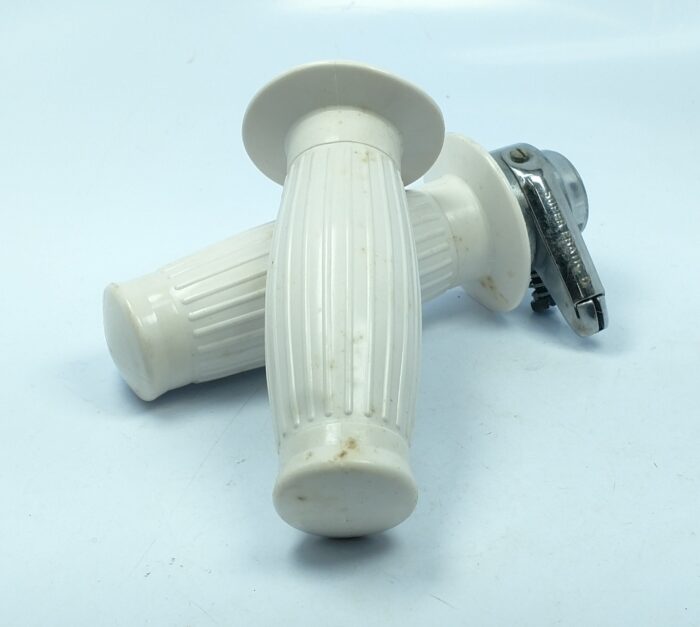 Super Pratic Throttle Twist Assembly with White Gran Turismo Grips - NOS - Sold AS-IS - Image 3