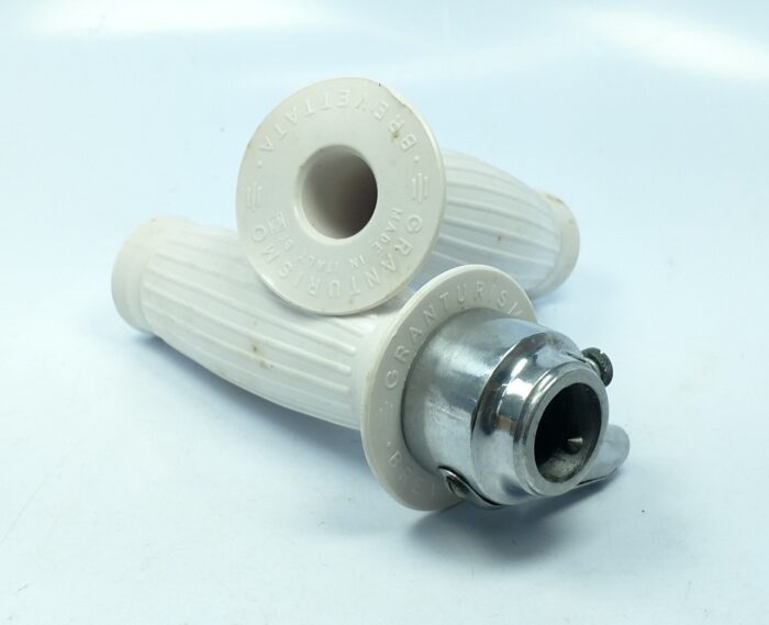 Super Pratic Throttle Twist Assembly with White Gran Turismo Grips - NOS - Sold AS-IS - Image 4