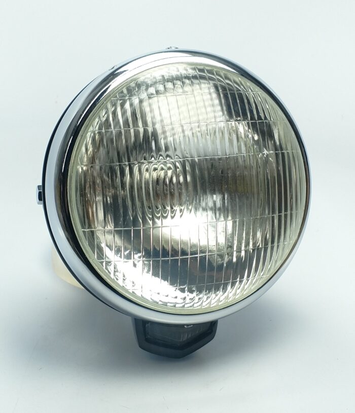 Complete 7" Headlight Assembly with Ammeter and Underslung Light - Lucas Type - SSU700 Style - India