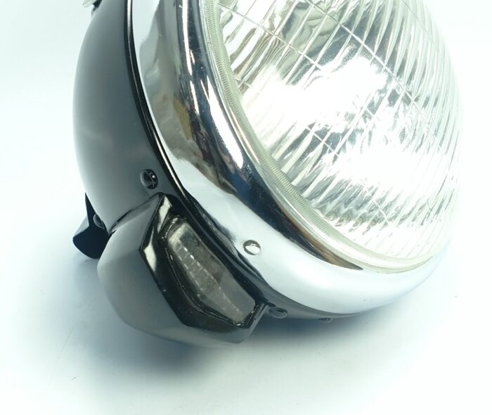 Complete 7" Headlight Assembly with Ammeter and Underslung Light - Lucas Type - SSU700 Style - India - Image 2