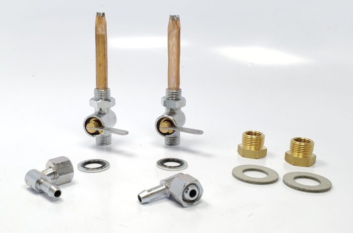 Triumph Flat Blade Petcock Set and BSA Gas Tank Adapter - With 90 Degree Elbow and 4 Sealing Washers - UK - Image 6