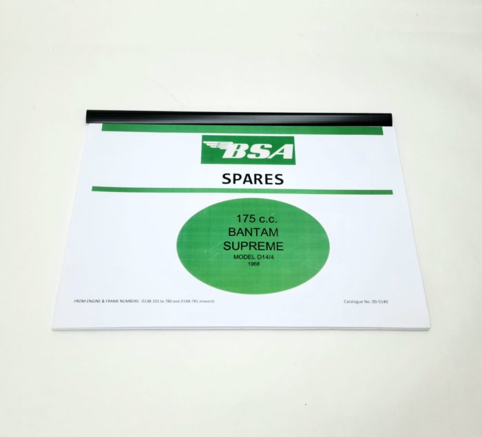 00-5140 - 1968 Bantam Supreme Parts Book - Reprint