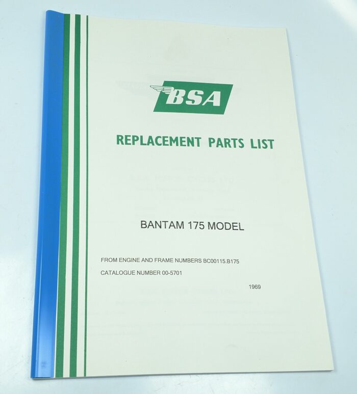 00-5701 - Parts Book BSA Bantam 175 - 1969 - Printed