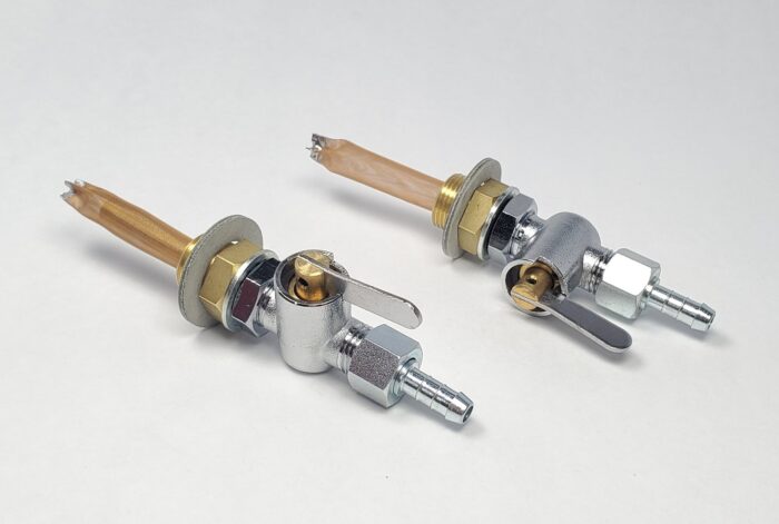 Triumph Flat Blade Petcock Set and BSA Gas Tank Adapter - With BSA Gas Line Spigots - UK - Image 2