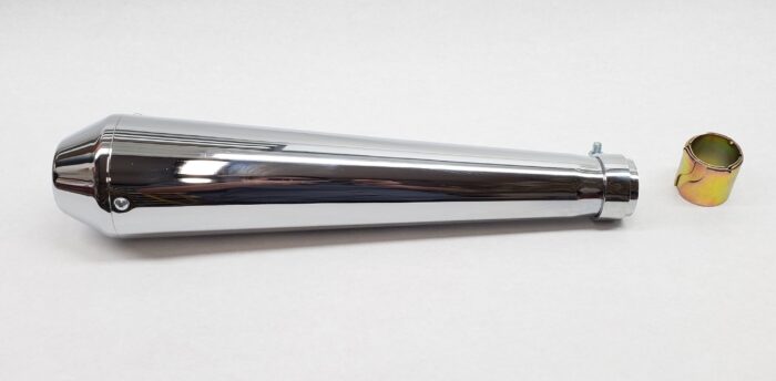 Reverse Cone Shorty Megaphone Muffler - Chrome - Image 2