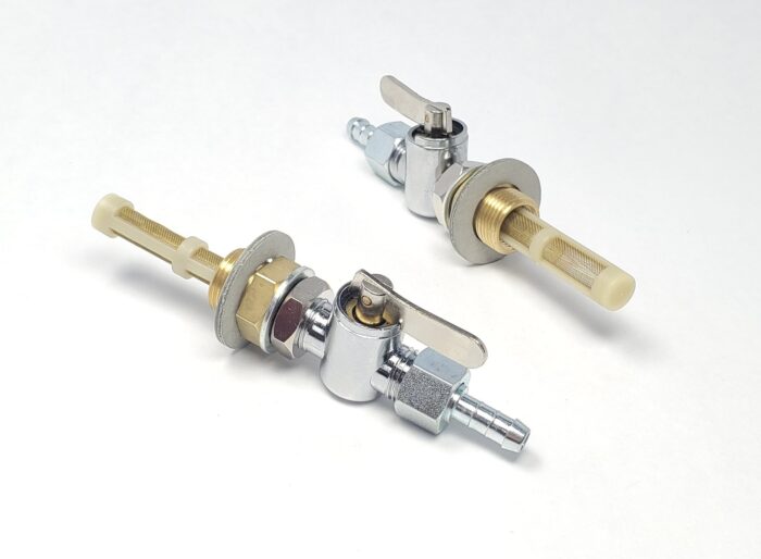Triumph Flat Blade Petcock Set and BSA Gas Tank Adapter - With BSA Gas Line Spigots - Taiwan - Image 2