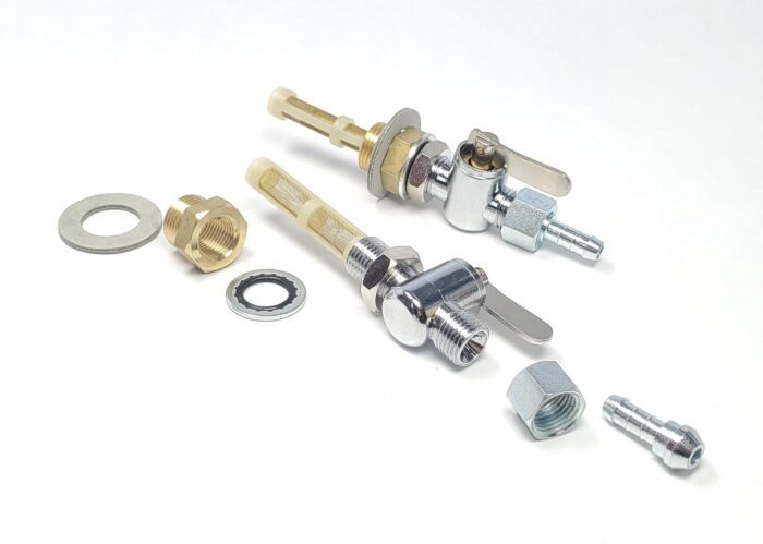 Triumph Flat Blade Petcock Set and BSA Gas Tank Adapter - With BSA Gas Line Spigots - Taiwan - Image 4