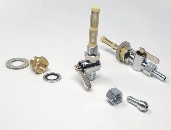 Triumph Flat Blade Petcock Set and BSA Gas Tank Adapter - With BSA Gas Line Spigots - Taiwan - Image 3