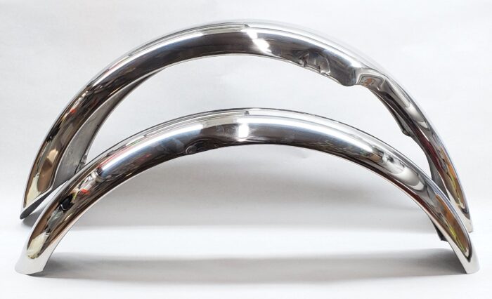 Stainless Steel Fender Set - Triumph 650cc - 1963-65 - 82-6967 and 97-1675 - Stainless Steel - UK - Image 2