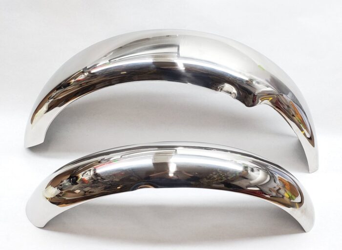 Stainless Steel Fender Set - Triumph 650cc - 1963-65 - 82-6967 and 97-1675 - Stainless Steel - UK