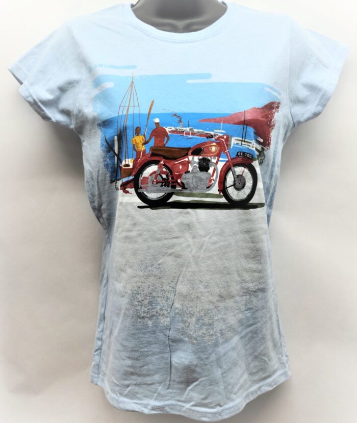 Royal Enfield "Classic Sunrise" Women's T-shirt, Powder Blue - Image 2