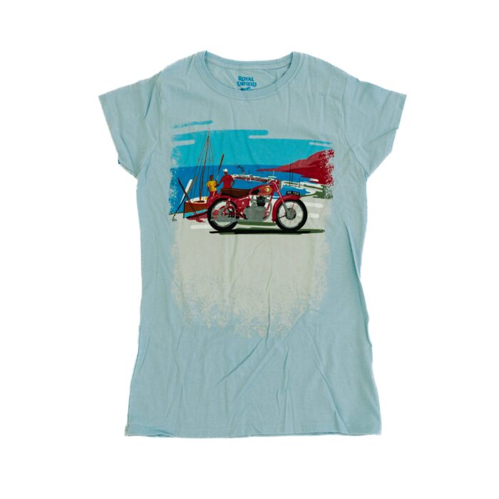 Royal Enfield "Classic Sunrise" Women's T-shirt, Powder Blue