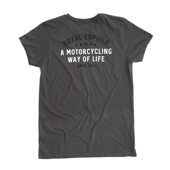 Royal Enfield "Ride The Wave" Women's T-shirt, Charcoal - Image 2