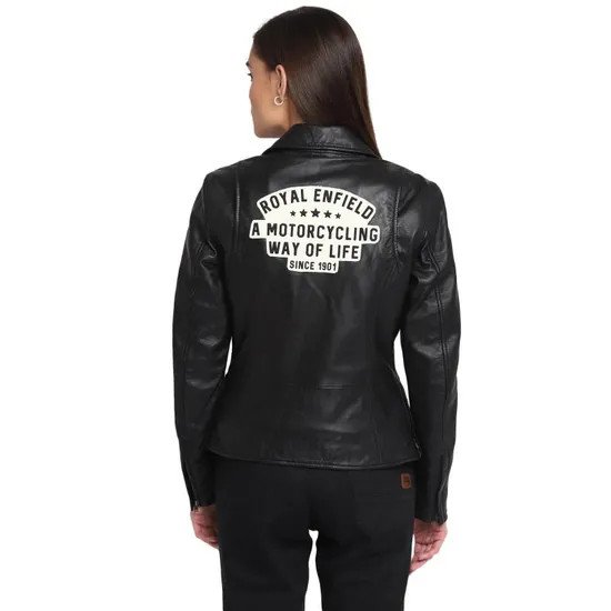 Royal Enfield “Bomber” Women’s Leather Jacket, Black – Baxter Cycle