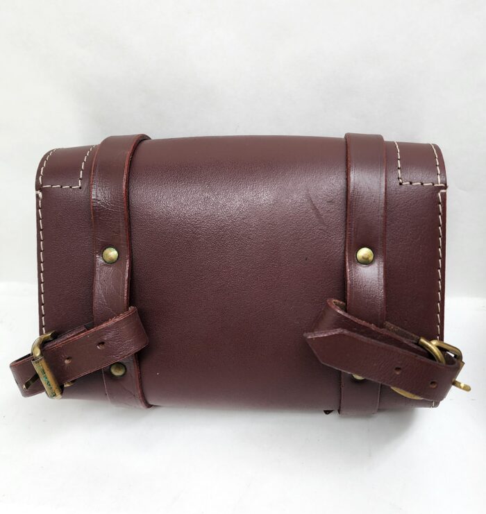 Leather Triumph Fork Bag, Brown - Image 3