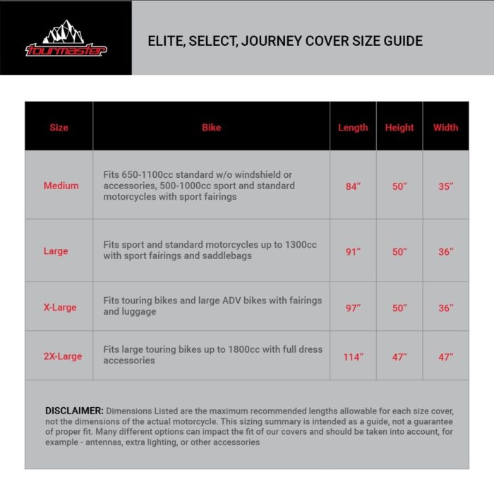 Tourmaster "Elite" Water Proof Motorcycle Cover - Image 3