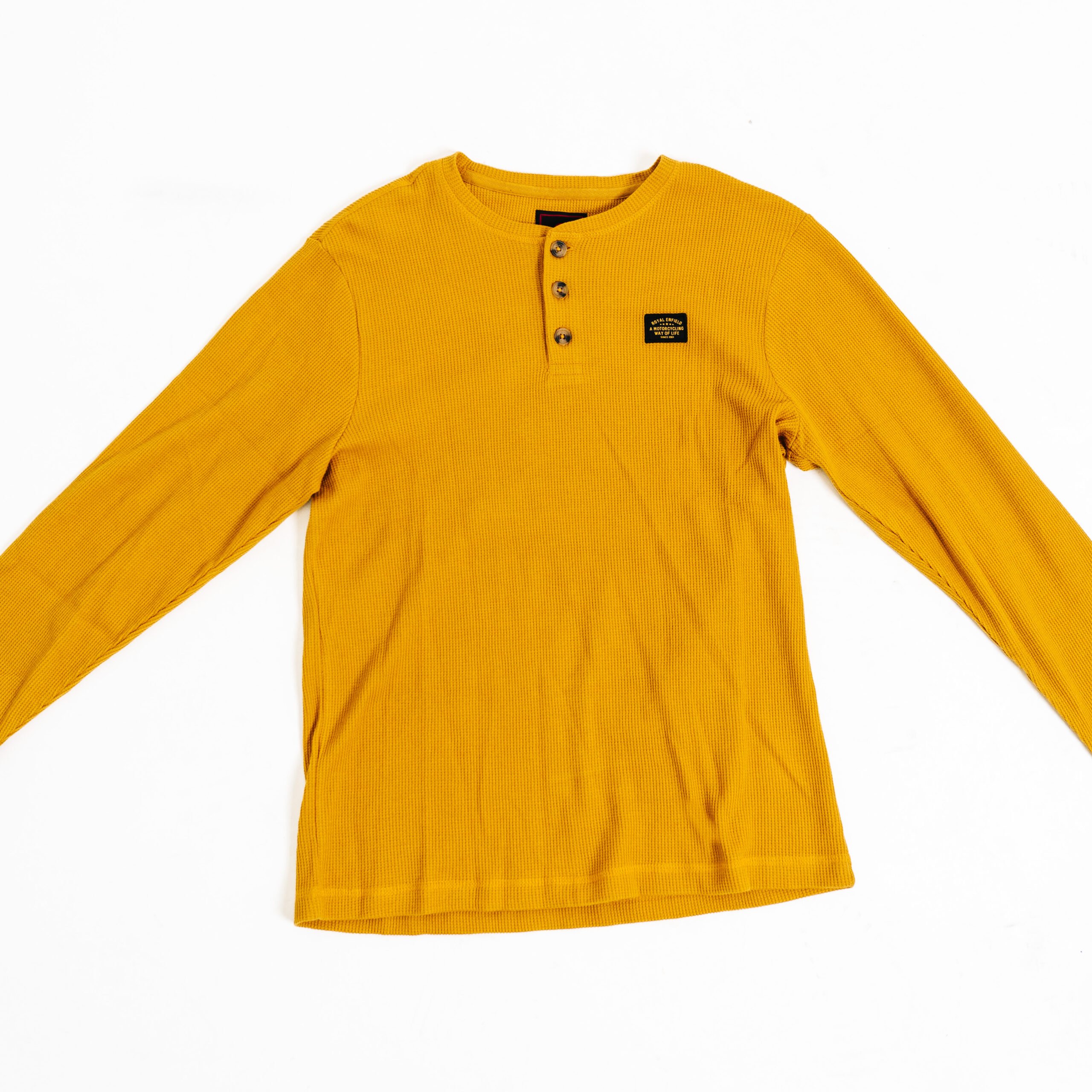 Royal Enfield “Waffle” Henley, Mustard – Baxter Cycle