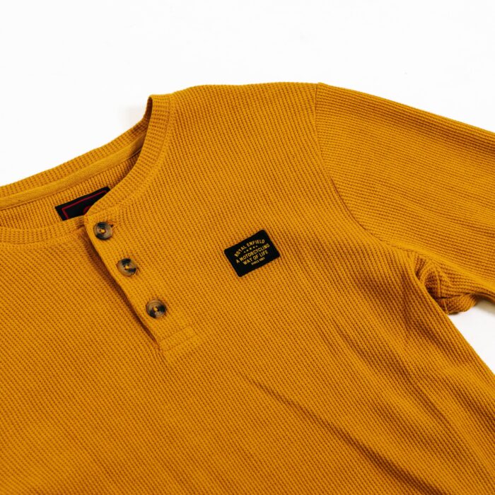 Royal Enfield "Waffle" Henley, Mustard - Image 2