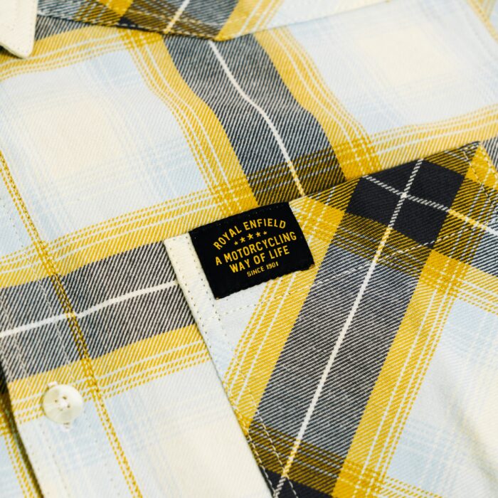 Royal Enfield "Heavy Weight Flannel" Shirt, Light Yellow - Image 3