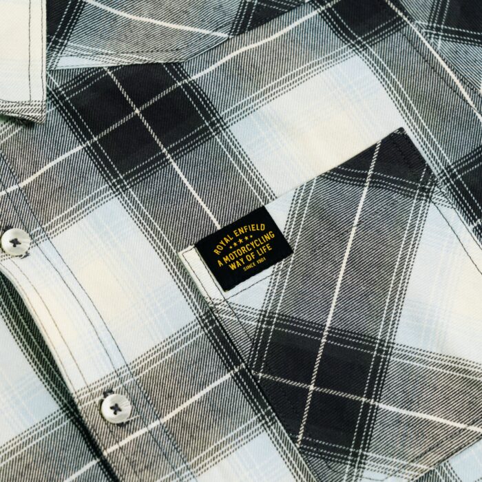 Royal Enfield "Heavy Weight Flannel" Shirt, Light Grey - Image 2