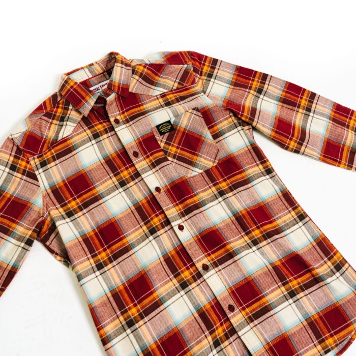 Royal Enfield "Mid Weight Flannel" Shirt, Orange - Image 2