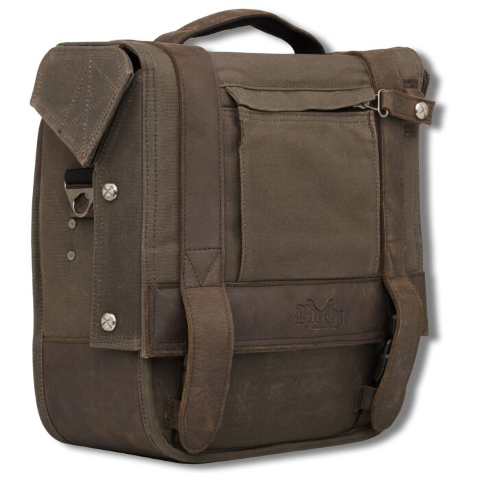 Burly Brand Voyager Saddlebag, Dark Oak