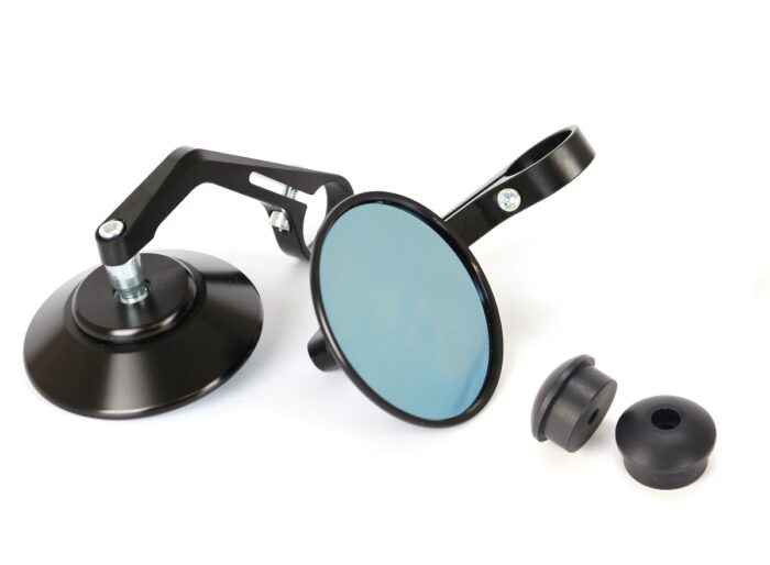Bar End Mirror, Pair, Round Black - Classic/Meteor/Hunter/Bullet 350, Super Meteor/Shotgun 650