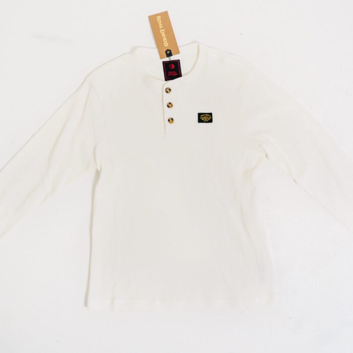 Royal Enfield "Waffle" Henley, White